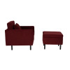 Ensemble fauteuil et repose-pieds en velours Welby Berry