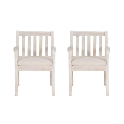 Chaises de salle à manger d'extérieur Svana Natural avec accoudoirs (lot de 2)