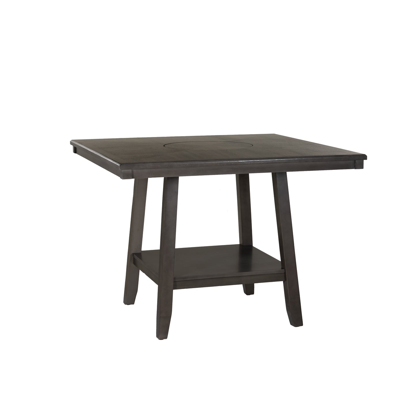 Table haute Seneca Brown avec plateau tournant