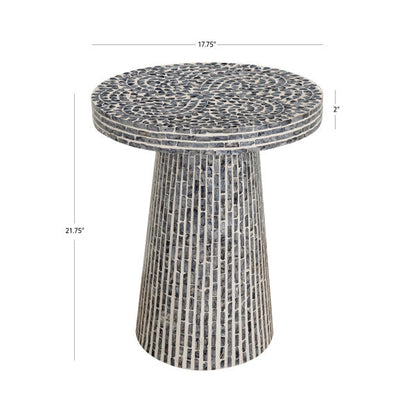 Table d'appoint noire en nacre de Capiz