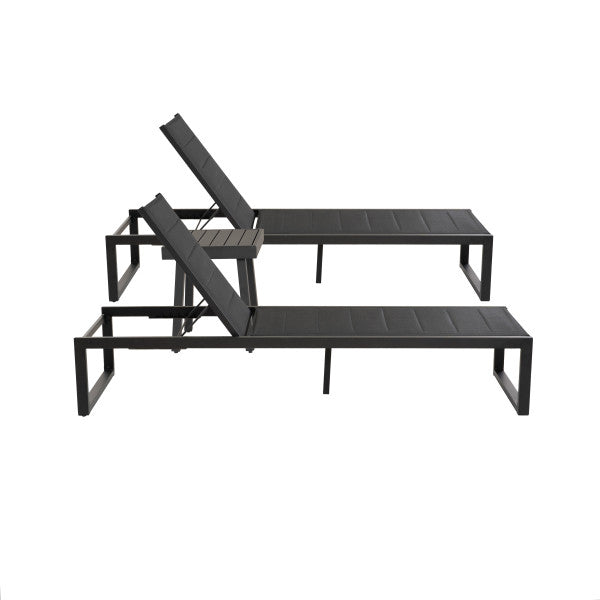 Ensemble de chaise longue et table 3 pièces Alora en aluminium