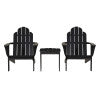 Ensemble de 2 chaises et 1 table Adirondack noires
