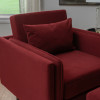 Ensemble fauteuil et repose-pieds en velours Welby Berry