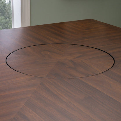 Table haute Seneca Brown avec plateau tournant