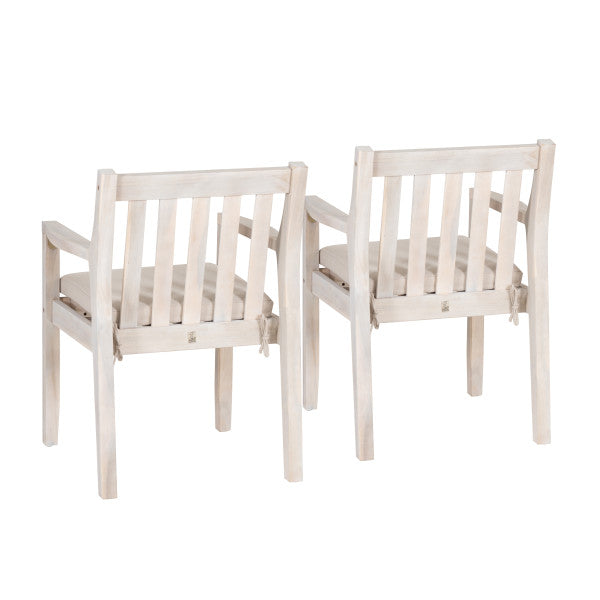 Chaises de salle à manger d'extérieur Svana Natural avec accoudoirs (lot de 2)