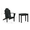 Ensemble de 2 chaises et 1 table Adirondack noires