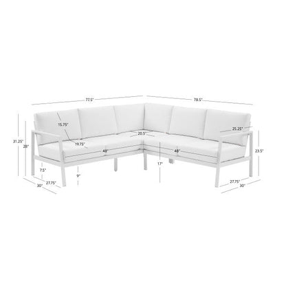 Canapé d'angle d'extérieur en aluminium Alora