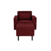 Ensemble fauteuil et repose-pieds en velours Welby Berry