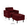 Ensemble fauteuil et repose-pieds en velours Welby Berry