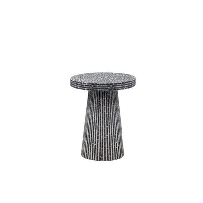 Table d'appoint noire en nacre de Capiz