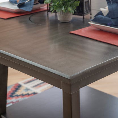 Table haute Seneca Brown avec plateau tournant