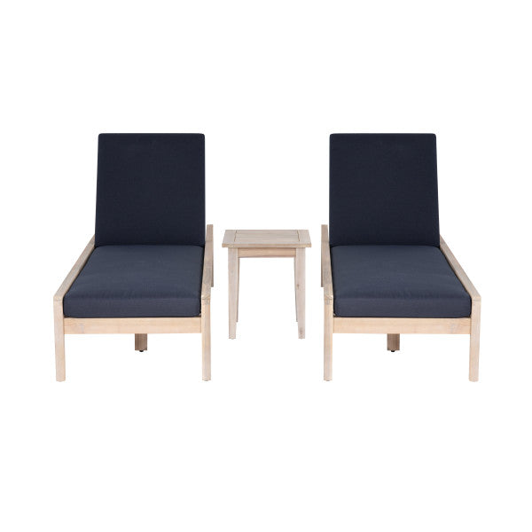 Ensemble de chaises longues 3 pièces Svana Blue