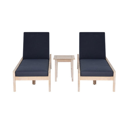 Ensemble de chaises longues 3 pièces Svana Blue
