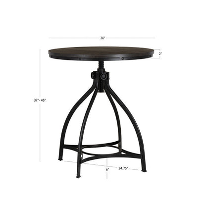 Table de bar ronde réglable Haywood Gray