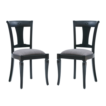 Siège rembourré de chaise Roma noire (lot de 2)
