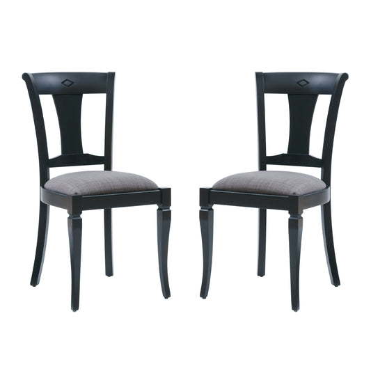 Siège rembourré de chaise Roma noire (lot de 2)