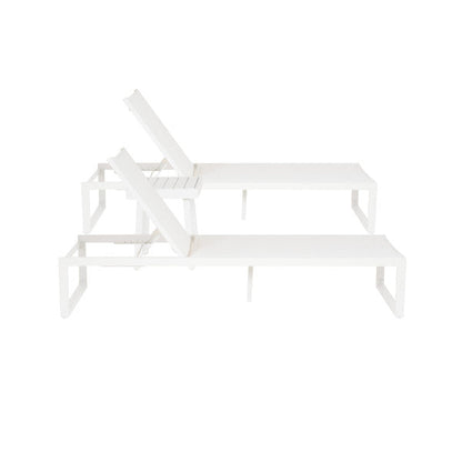 Ensemble de chaise longue et table 3 pièces Alora en aluminium