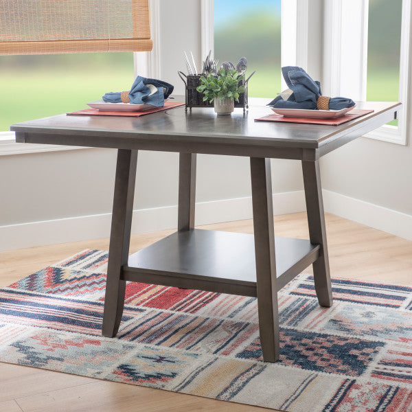 Table haute Seneca Brown avec plateau tournant