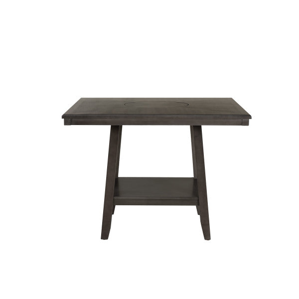 Table haute Seneca Brown avec plateau tournant