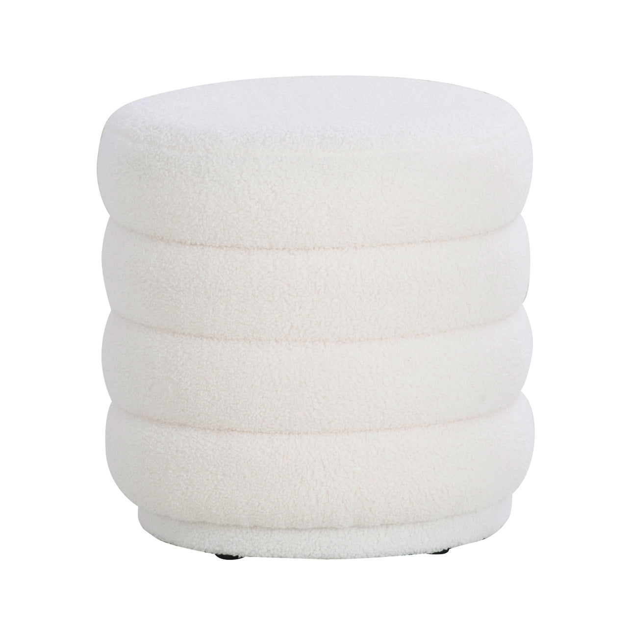 Pouf rond Kathy White Sherpa