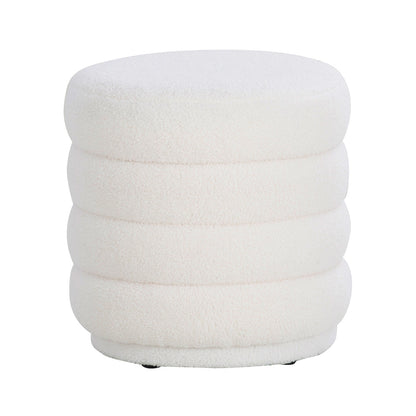 Pouf rond Kathy White Sherpa