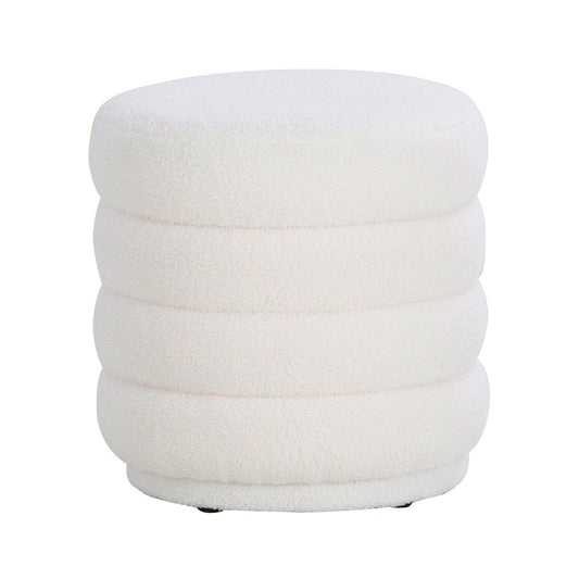 Pouf rond Kathy White Sherpa