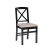 Table d'angle en noyer noir Norah, 2 chaises