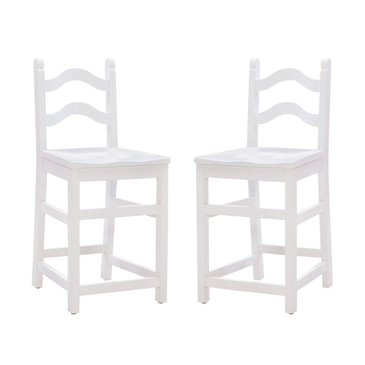Tabourets de bar York blancs (lot de 2)