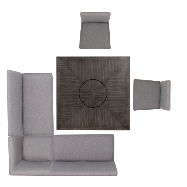 Ensemble de comptoir Seneca Gray, banc Nook 6 pièces