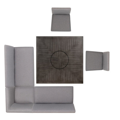 Ensemble de comptoir Seneca Gray, banc Nook 6 pièces