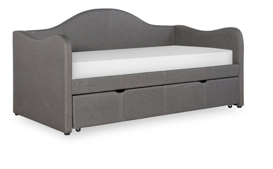 Lit de jour gris rembourré