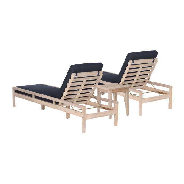 Ensemble de chaises longues 3 pièces Svana Blue