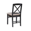 Table d'angle en noyer noir Norah, 2 chaises