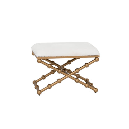 Tabouret sphérique doré bouclé crème de campagne