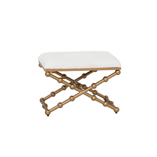 Tabouret sphérique doré bouclé crème de campagne