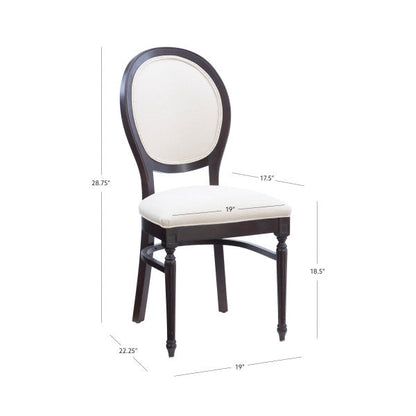 Chaise d'appoint Babylon marron avec assise rembourrée (lot de 2)