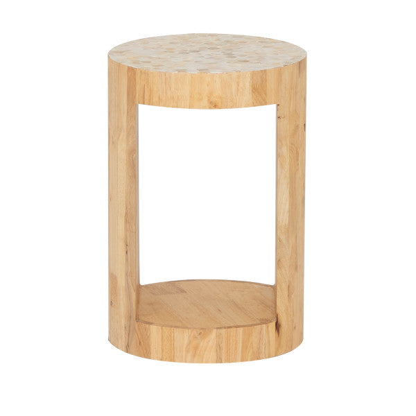 Table d'appoint Capiz beige et bois