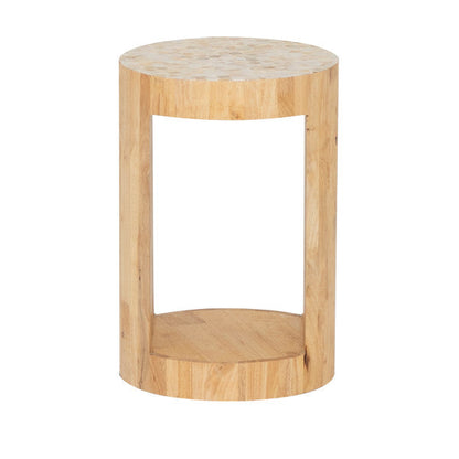 Table d'appoint Capiz beige et bois