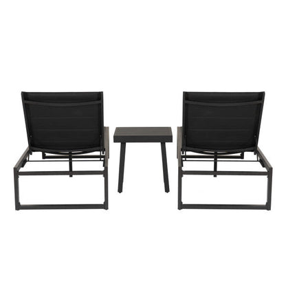 Ensemble de chaise longue et table 3 pièces Alora en aluminium