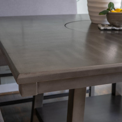 Ensemble de comptoir Seneca Gray, banc Nook 6 pièces