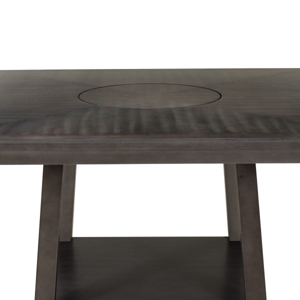 Table haute Seneca Brown avec plateau tournant