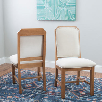 Chaise d'appoint Bree Brown, siège rembourré (lot de 2)