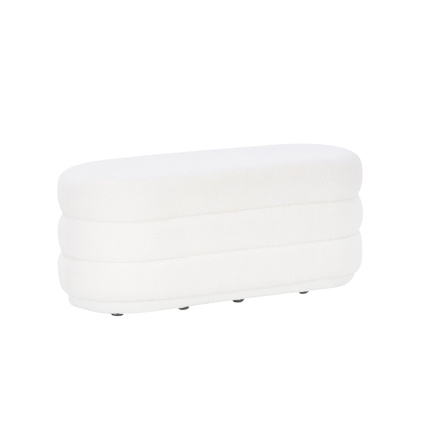 Pouf oblong Lisa White Sherpa