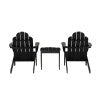 Ensemble de 2 chaises et 1 table Adirondack noires