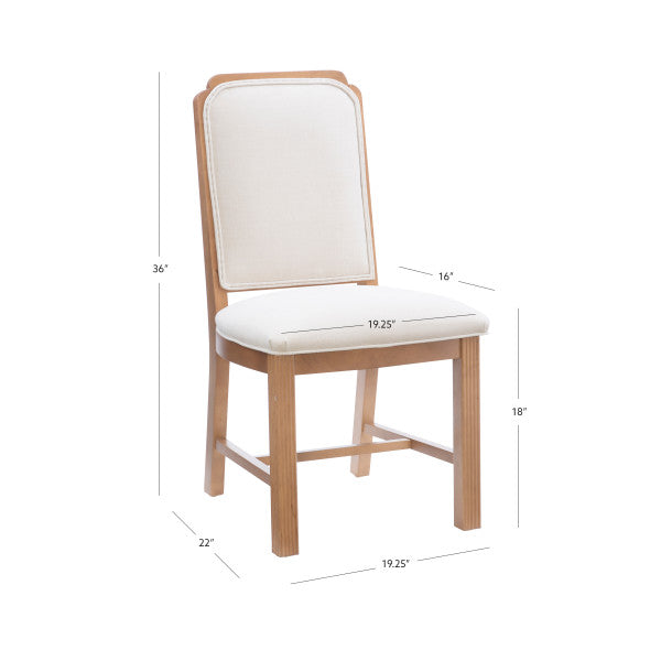 Chaise d'appoint Bree Brown, siège rembourré (lot de 2)