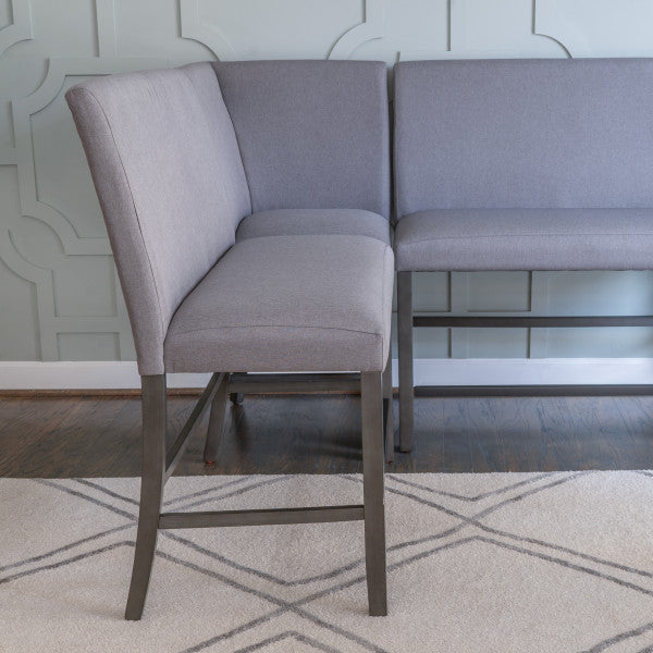 Ensemble de comptoir Seneca Gray, banc Nook 6 pièces