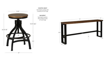 Ensemble de 5 pièces comprenant un canapé, un bar et 4 tabourets Haywood