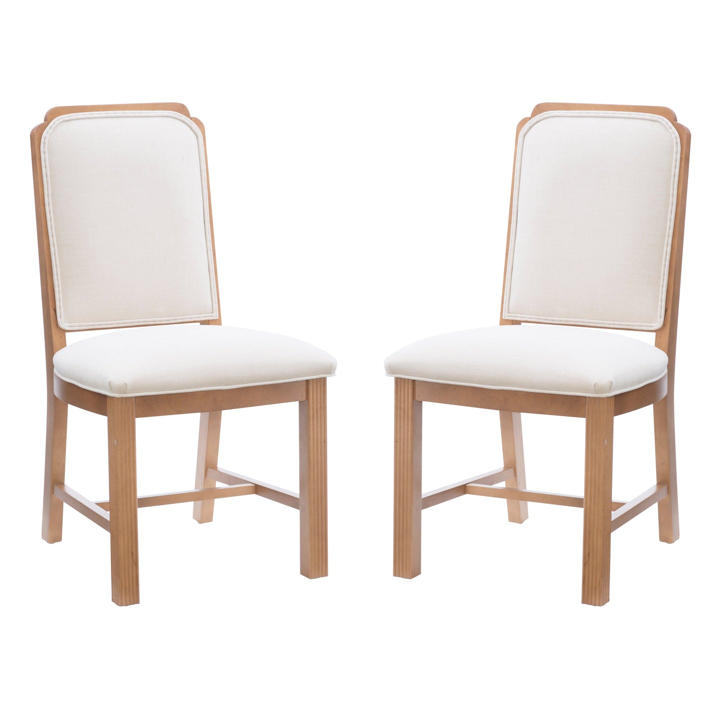 Chaise d'appoint Bree Brown, siège rembourré (lot de 2)