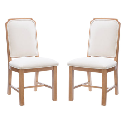 Chaise d'appoint Bree Brown, siège rembourré (lot de 2)