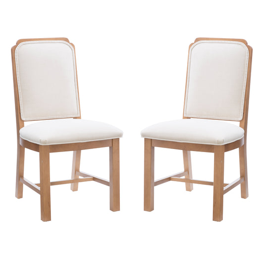 Chaise d'appoint Bree Brown, siège rembourré (lot de 2)